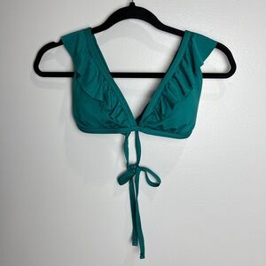 Shade & Shore Turquoise Ruffle Bikini Top